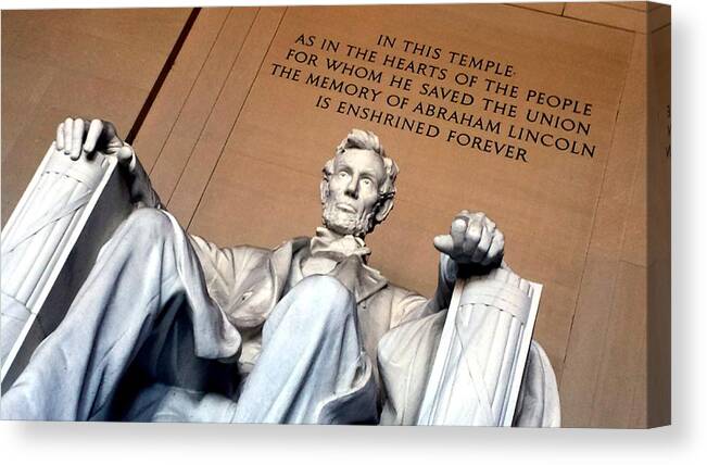 Washington Canvas Print featuring the photograph Lincoln Memorial by Kenny Glover