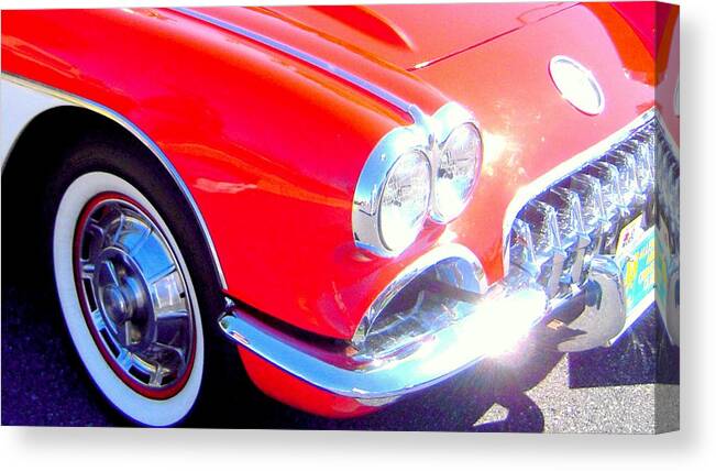 Corvette Canvas Print featuring the photograph Little Red Corvette by Don Struke