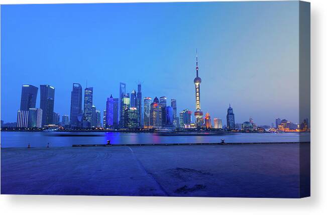 Tranquility Canvas Print featuring the photograph Lujiazui by Elysee Shen