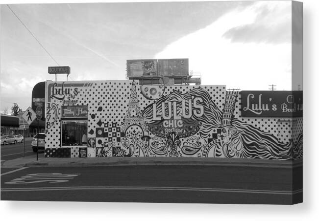 Black And White Canvas Print featuring the photograph Lulu's BW by Brent Dolliver