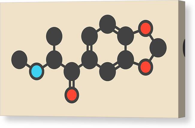 Methylone Canvas Print featuring the photograph Methylone Stimulant Molecule by Molekuul