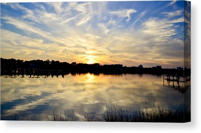 Sunset Canvas Print featuring the photograph Mirror-Mirror by Elbe Photography