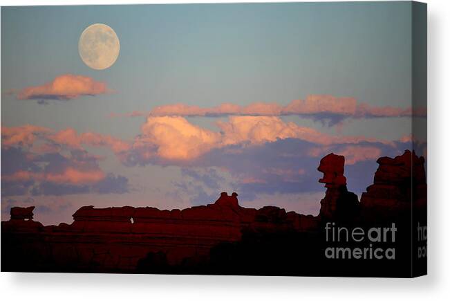 Full Moon Canvas Print featuring the photograph Moonrise Over Goblins by Marty Fancy