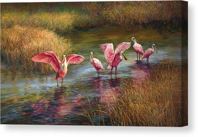 Landscape Canvas Print featuring the painting Morning Dance by Laurie Snow Hein