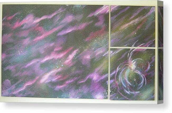 Space Canvas Print featuring the painting Nebula II Triptych by Mark Golomb