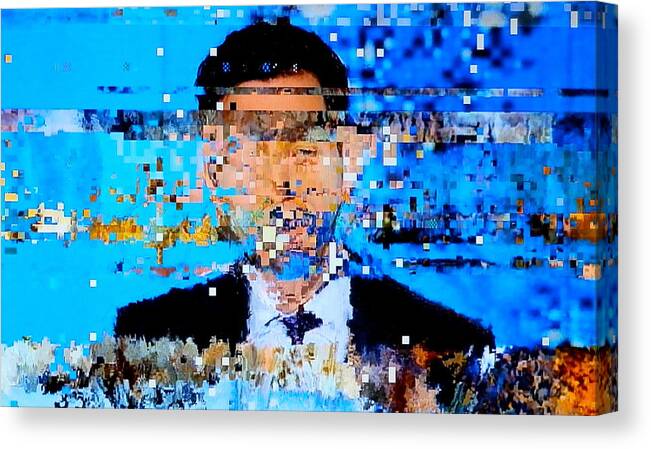 Tv News Canvas Print featuring the photograph Newsman by Michael Sharber