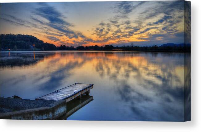 Lake White Canvas Print featuring the photograph October sunrise at Lake White by Jaki Miller
