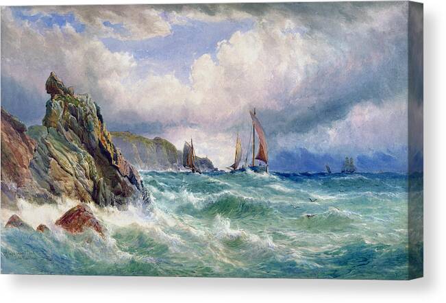 Seascape Canvas Print featuring the painting Off Cape Clear  County Cork by John Faulkner