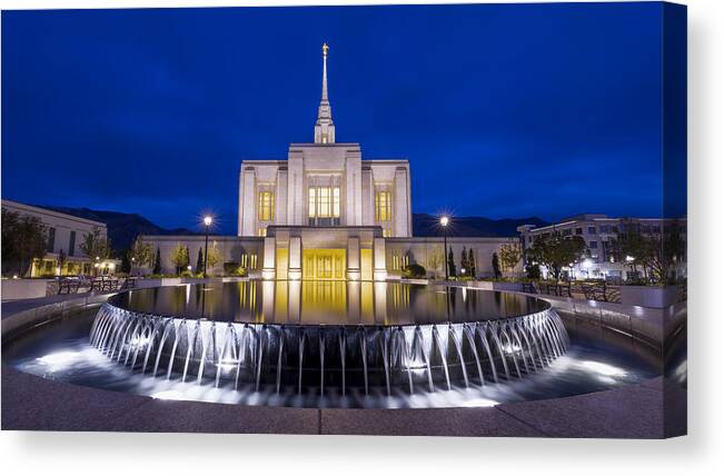 Ogden Canvas Print featuring the photograph Ogden Temple II by Chad Dutson