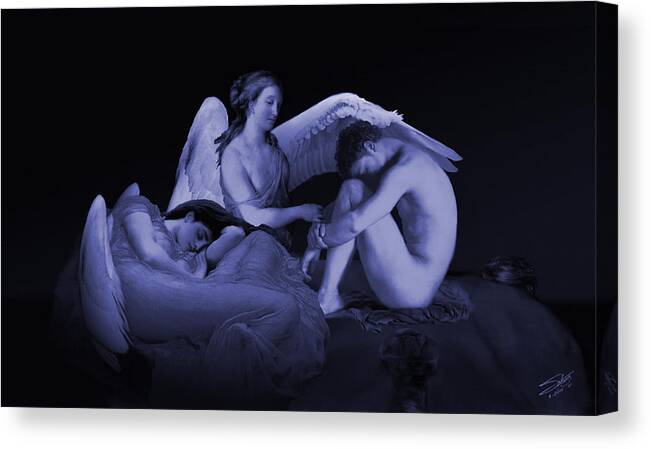 Angels Canvas Print featuring the painting Oh Sisters of Mercy by M Spadecaller