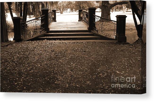 Old Film Bridge Canvas Print featuring the photograph Old film Bridge by Gonzalo Teran