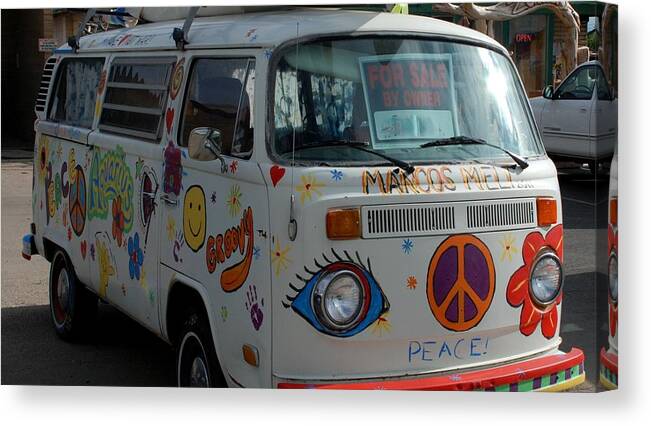 Peace And Love Canvas Print featuring the photograph Peace and Love Van by Dany Lison