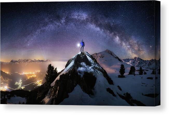 Stars Canvas Print featuring the photograph Per Aspera Ad Astra by Dr. Nicholas Roemmelt