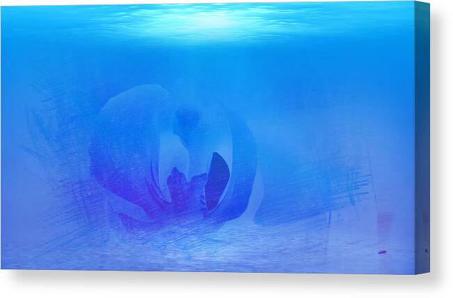 Blue Canvas Print featuring the digital art Blue Ocean by Xueyin Chen