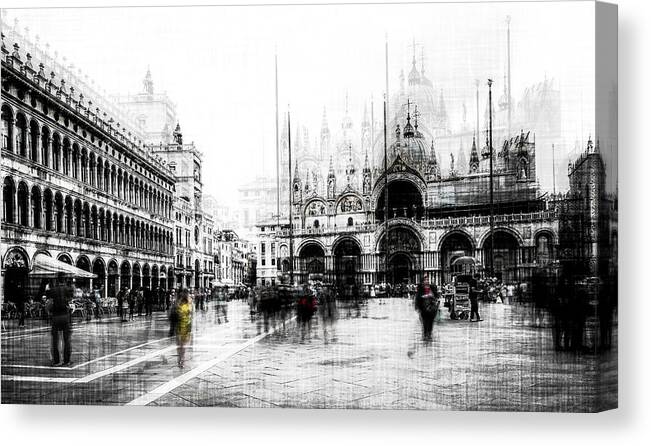 San Marco Canvas Print featuring the photograph Piazza San Marco by Carmine Chiriac?