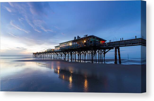 Atlantic Ocean Canvas Print featuring the photograph Pier at Twilight by Stefan Mazzola