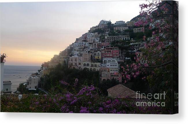  Canvas Print featuring the photograph Positano - Hilltop II by Nora Boghossian