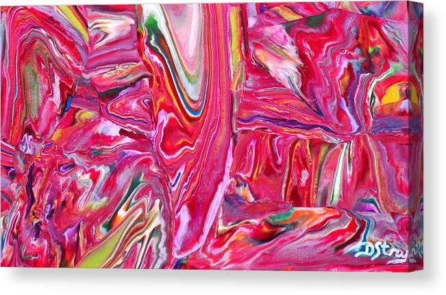 Abstract Canvas Print featuring the mixed media Pretty in Pink by Deborah Stanley