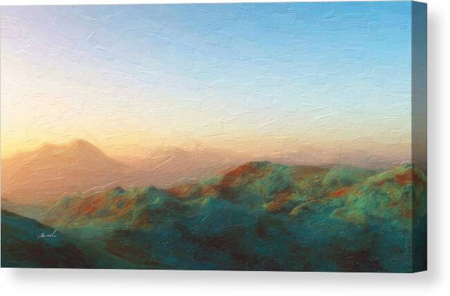 Mountains Canvas Print featuring the painting Roaming Hills And Valleys 2 by The Art of Marsha Charlebois
