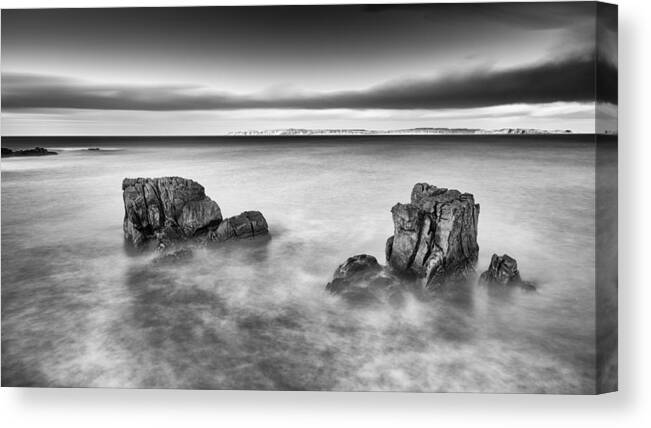 Pans Rock Canvas Print featuring the photograph Ballycastle - Rock Face by Nigel R Bell