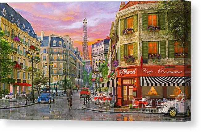 2cv Canvas Print featuring the digital art Rue Paris by MGL Meiklejohn Graphics Licensing