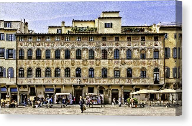 Architecture Canvas Print featuring the photograph Shopping Day by Maria Coulson