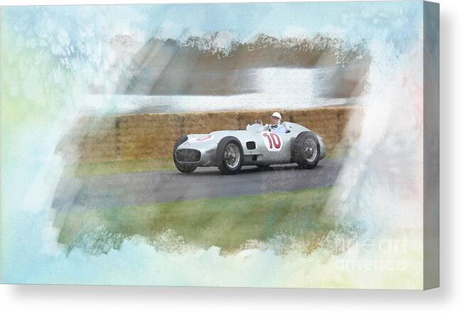 Sir Stirling Moss Canvas Print featuring the photograph Sir Stirling Moss by Roger Lighterness