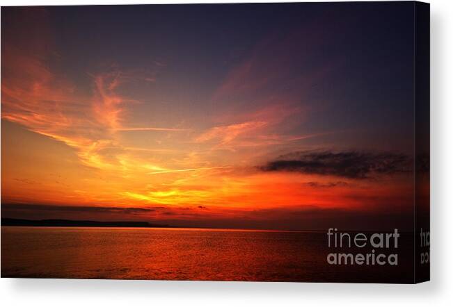 Sunrise Canvas Print featuring the photograph Skies on Fire by Baggieoldboy