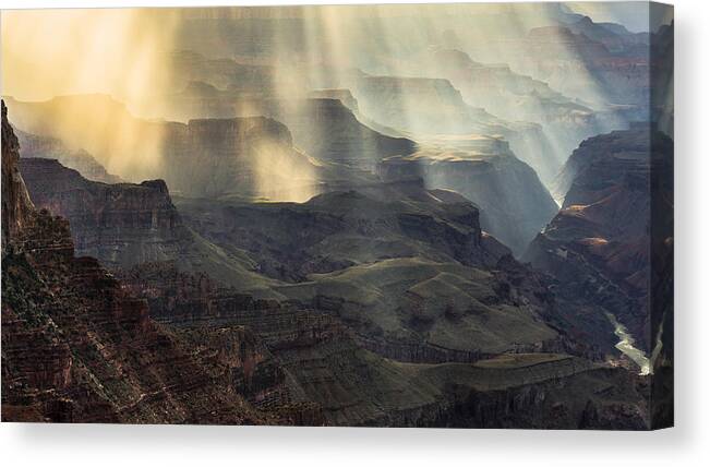 South Rim Grand Canyon Canvas Print featuring the photograph Slave of Light by Chuck Jason