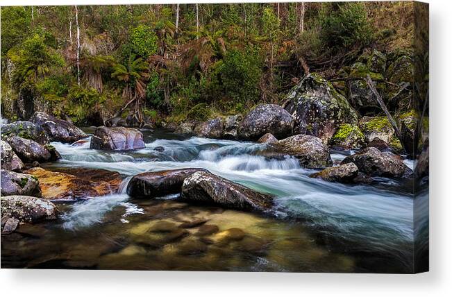 East Kiewa River Canvas Print featuring the photograph Smoothing Agent by Mark Lucey