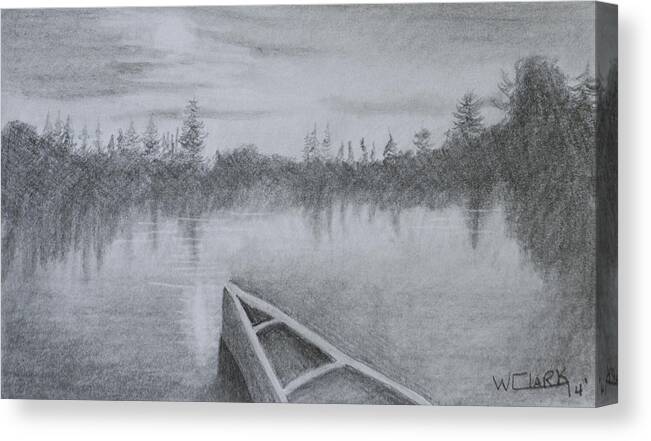 Solitude Canvas Print featuring the drawing Solitude by Wade Clark