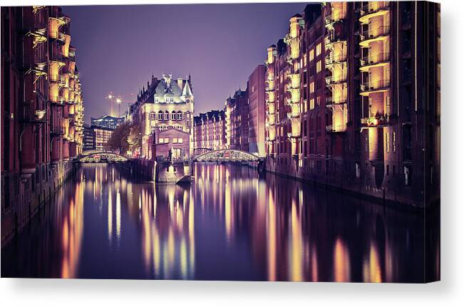 Tranquility Canvas Print featuring the photograph Speicher Stadt Hamburg by @by Feldman 1