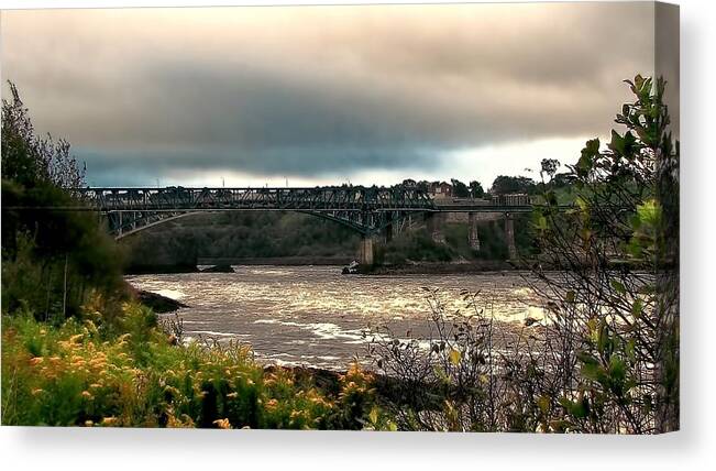 Bridge Canvas Print featuring the photograph Stormy Morning by Jennifer Wheatley Wolf