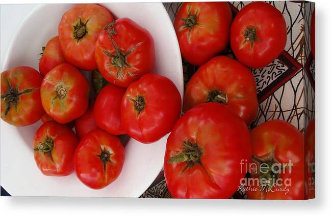 Kathie Mccurdy Canvas Print featuring the photograph Summer Tomatoes by Kathie McCurdy