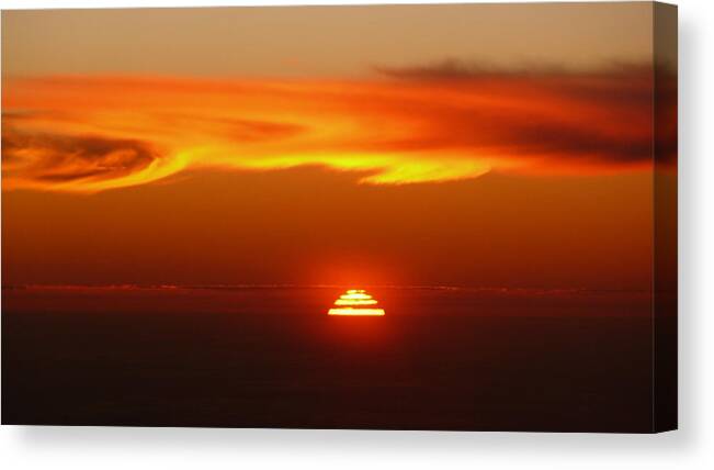 Sun Canvas Print featuring the photograph Sun Fire by Evelyn Tambour