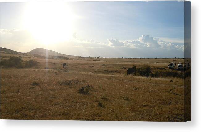 African Landscape Canvas Print featuring the photograph Sunrise in Kenya by Jamie Holguin