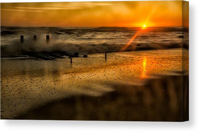 Ocean Canvas Print featuring the photograph Sunrise on the Coast by David Kay