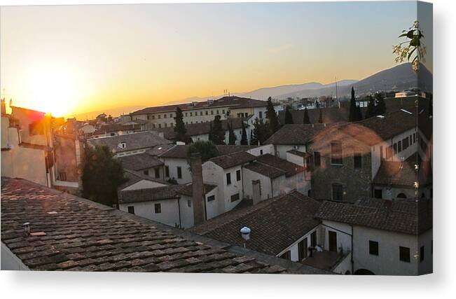 Florence Canvas Print featuring the photograph Sunset in Florence by Sue Morris