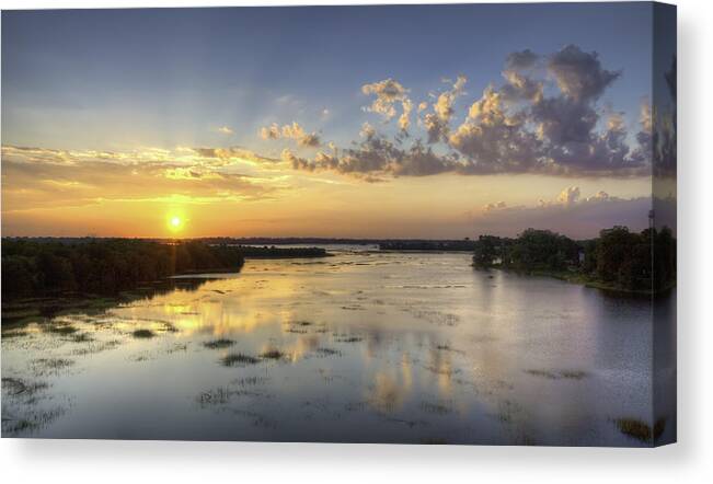 Ashley River Canvas Print featuring the photograph Sunset on the Ashley by Walt Baker