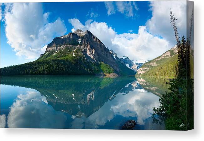 Lakes Canvas Print featuring the photograph Temple Mountain by Darren Bradley