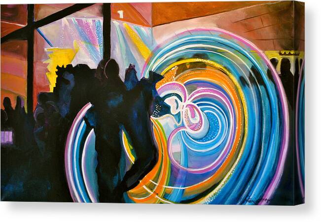 Music Festivals Canvas Print featuring the painting The Illuminated Dance by Patricia Arroyo