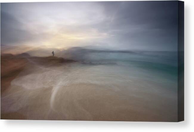 Seascape Canvas Print featuring the photograph The Photographer Of Nowhere by Santiago Pascual Buye