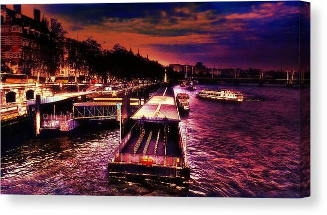 Love Canvas Print featuring the photograph The River Thames In London England by Chris Drake