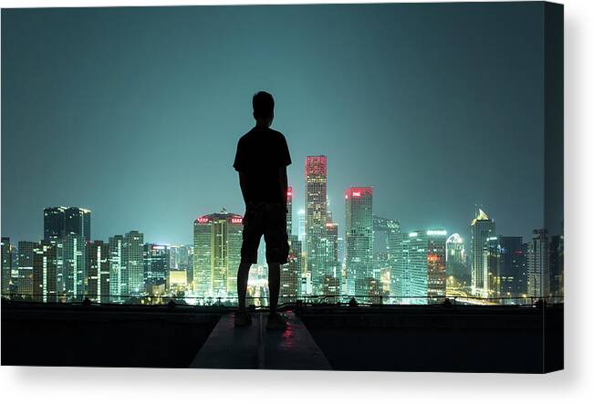 People Canvas Print featuring the photograph The Silhouette Portrait by Dukai Photographer