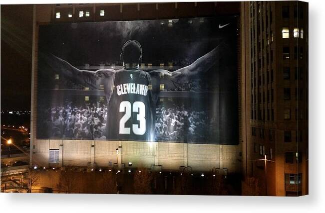Lebron Canvas Print featuring the photograph This is Cleveland by Wendy Gertz