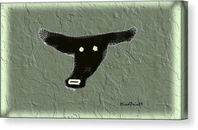 Bull Canvas Print featuring the digital art Totem by Asok Mukhopadhyay