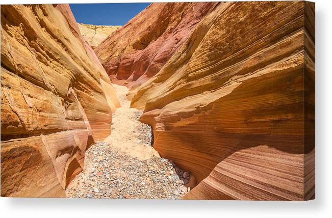 Valley Of Fire Canvas Print featuring the photograph Valley Of Fire Canyon by Pierre Leclerc Photography