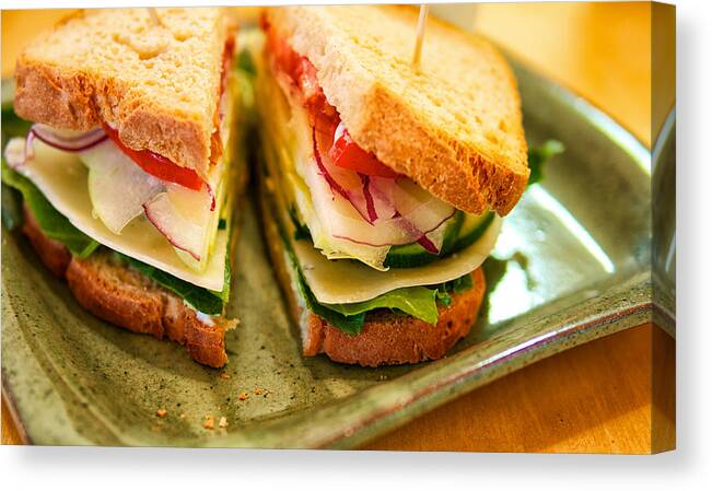 Bread Canvas Print featuring the photograph Veggie Sandwich by David Kay