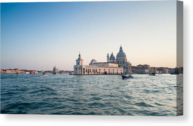 Architecture Canvas Print featuring the photograph Venice at sunset. by Francesco Emanuele Carucci
