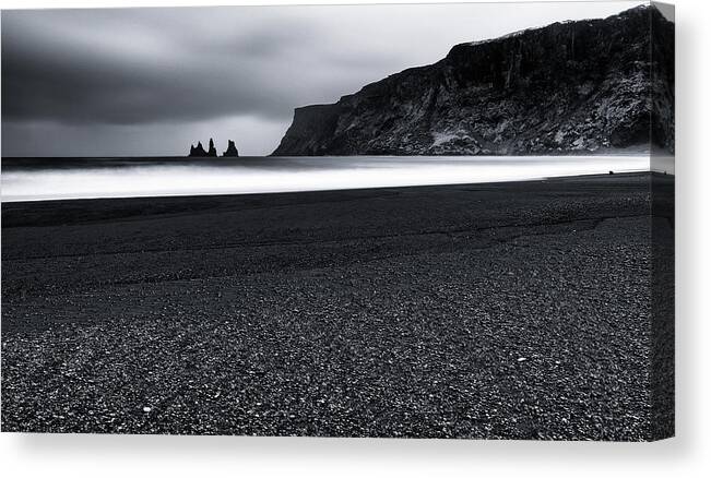 Vik Canvas Print featuring the photograph Vik And The Black Sand by Julien Oncete